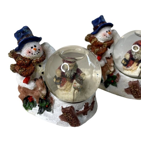 Lot 3 Vintage Mini Snowman Christmas Snow Globes u Display Figurines - Picture 6 of 9